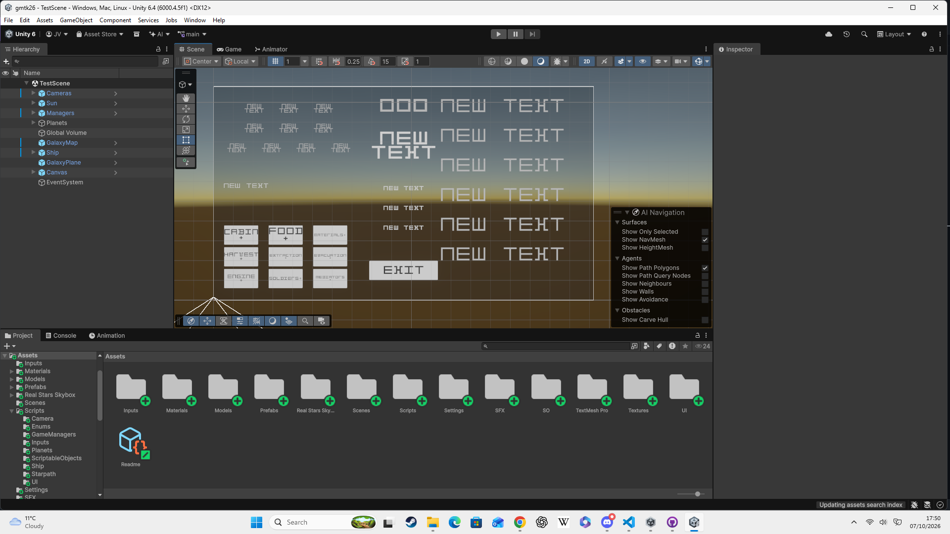 Game Engine View: UI